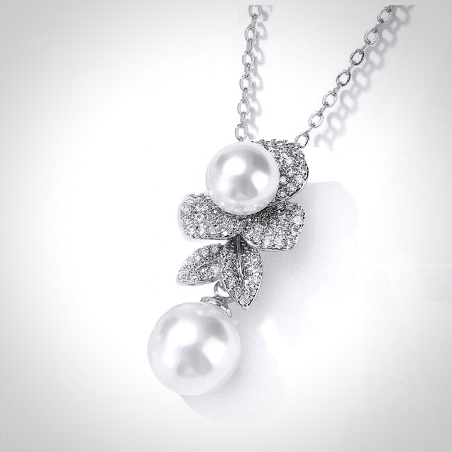 Pearl Wedding Jewelry - Pearl Bridal Necklace - Available in Gold and Silver