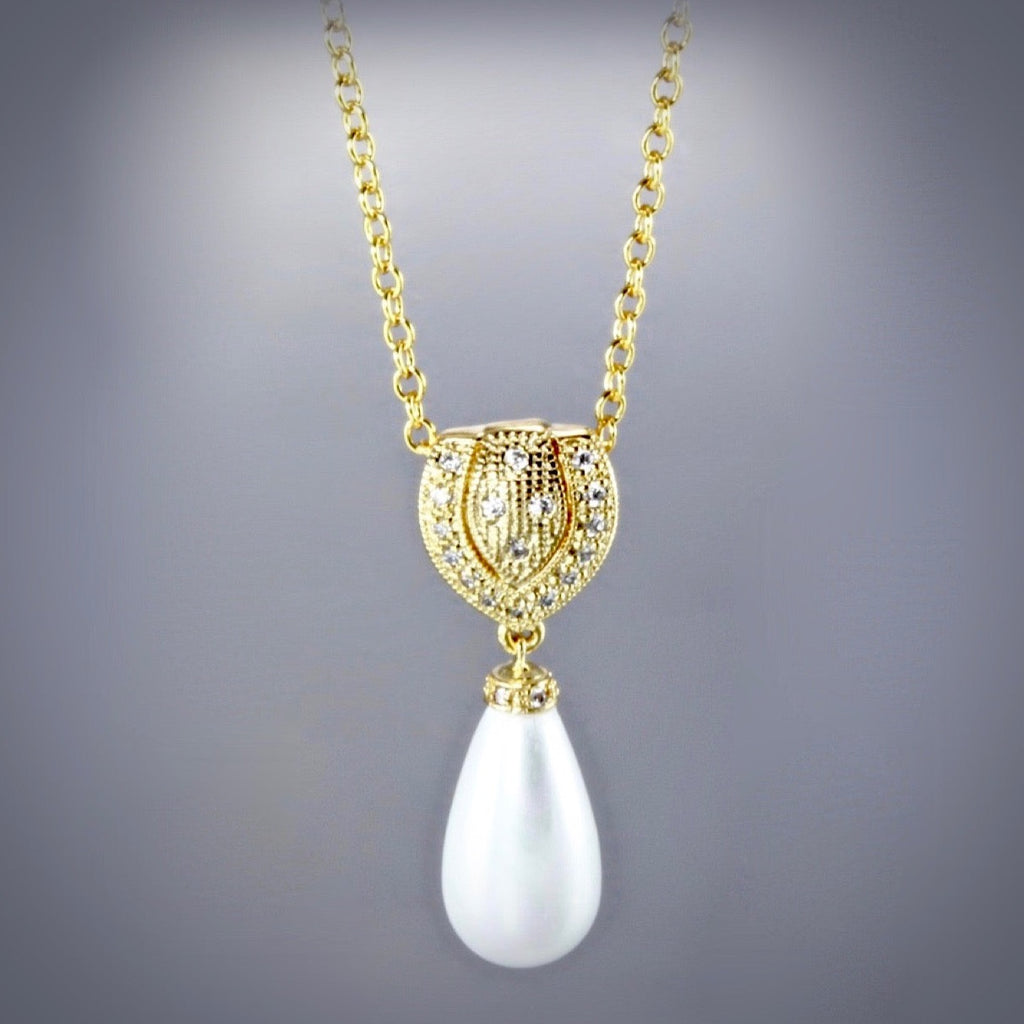 Pearl Wedding Jewelry - Pearl Bridal Necklace - Available in Gold and Silver