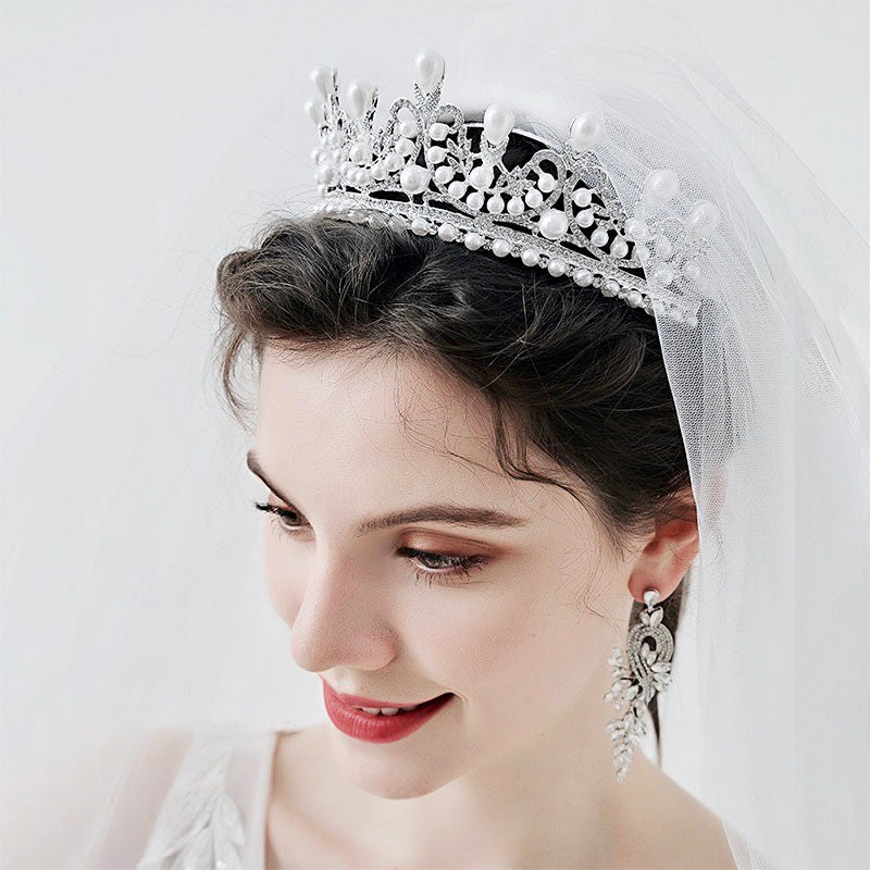 Wedding Hair Accessories - Pearl Bridal Tiara - Available in Silver and Gold