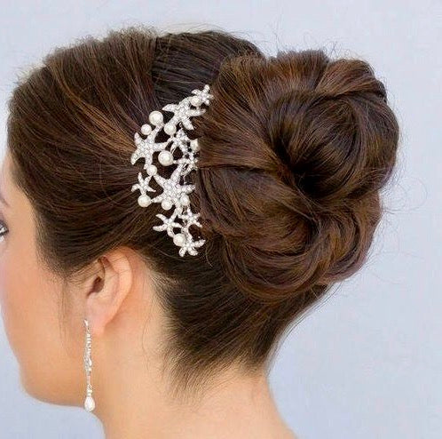 Wedding Hair Accessories - Pearl and Crystal Sea Star Bridal Hair Comb