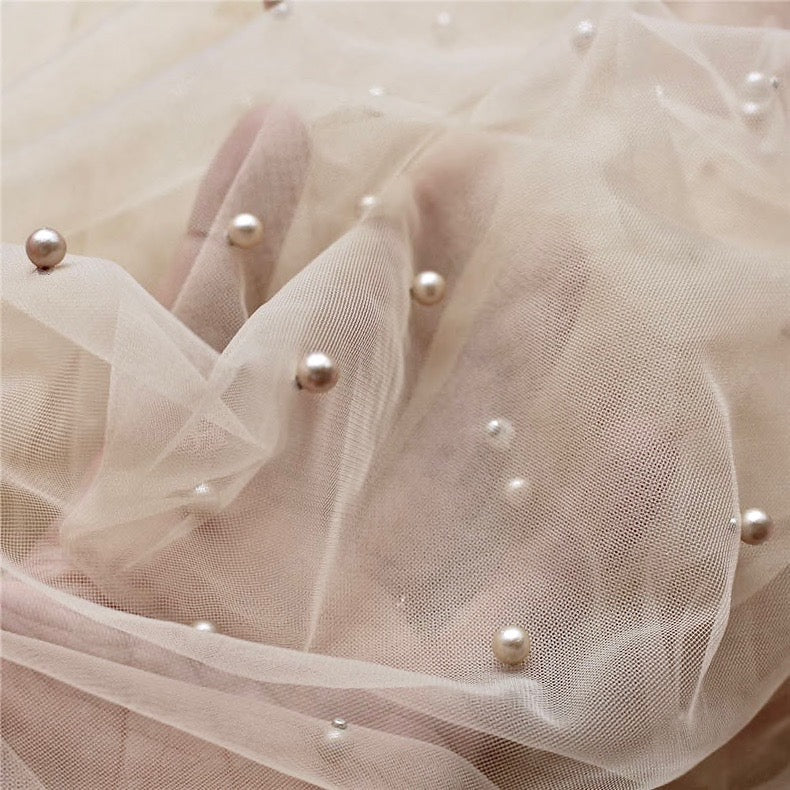 Wedding Veils - Bridal Pearl Cape Veil - Cathedral Length