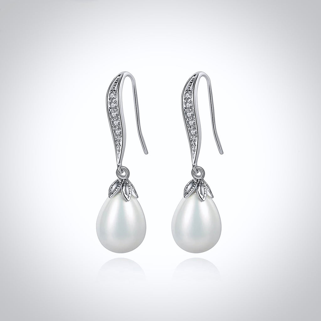 Wedding Pearl Jewelry - Pearl and Cubic Zirconia Bridal Jewelry Set