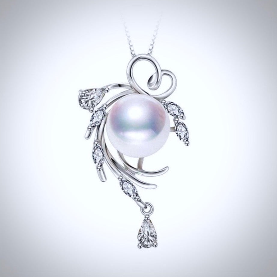 Pearl Wedding Jewelry - Freshwater Pearl and Sterling Silver Bridal Necklace
