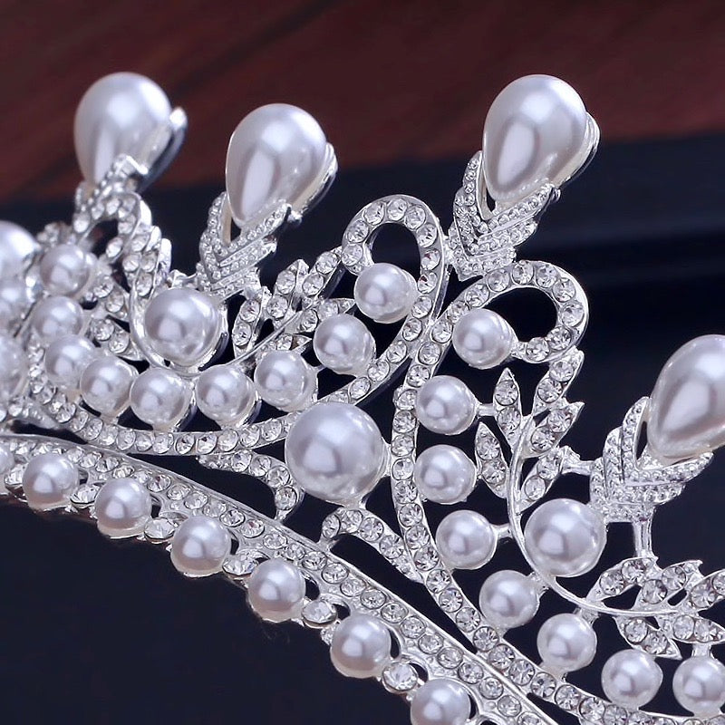 Wedding Hair Accessories - Pearl Bridal Tiara - Available in Silver and Gold