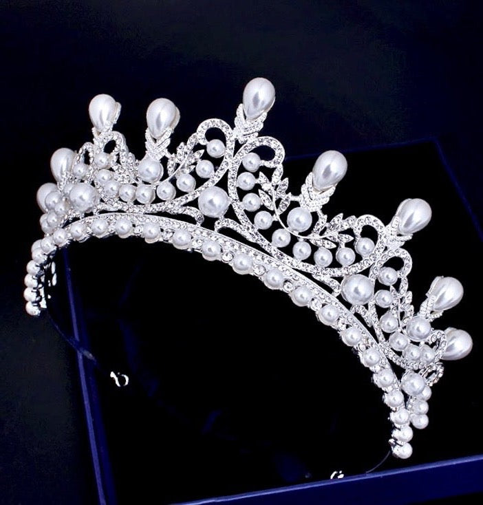 Wedding Hair Accessories - Pearl Bridal Tiara - Available in Silver and Gold