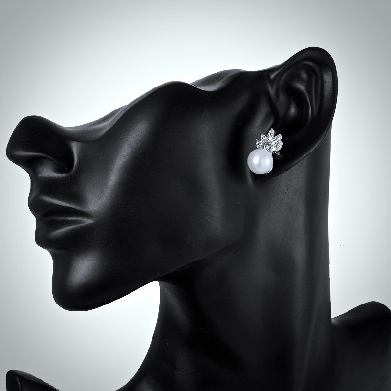 Wedding Pearl Jewelry - Pearl and Cubic Zirconia Jewelry Set