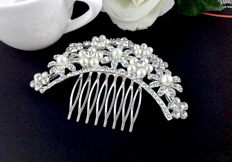 Wedding Hair Accessories - Pearl and Crystal Bridal Hair Comb