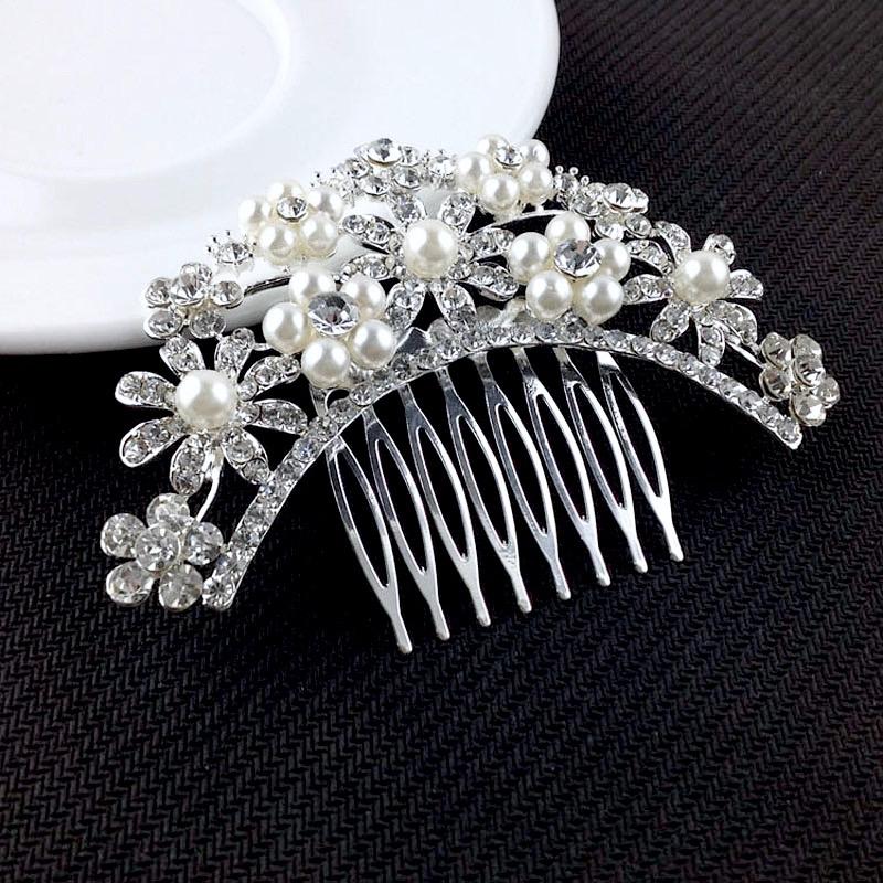 Wedding Hair Accessories - Pearl and Crystal Bridal Hair Comb