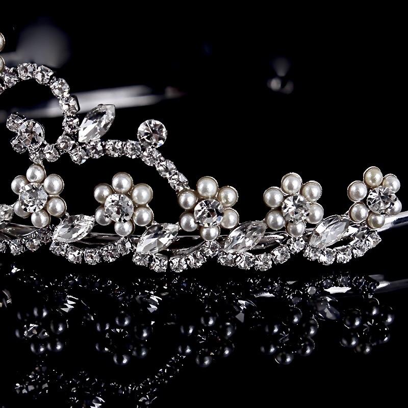 Wedding Hair Accessories - Pearl and Cubic Zirconia Bridal Tiara