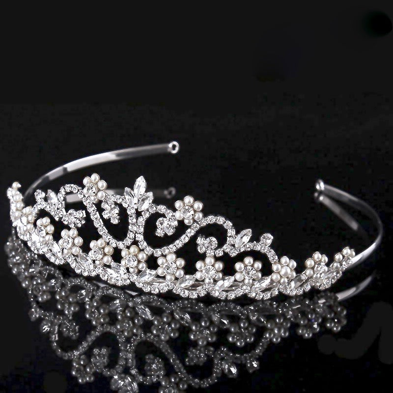 Wedding Hair Accessories - Pearl and Cubic Zirconia Bridal Tiara