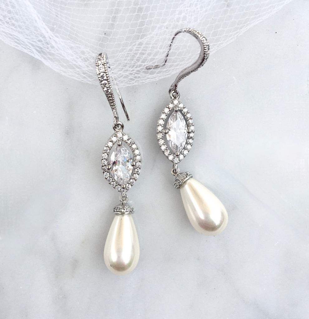 Wedding Hair Accessories - Freshwater Pearl Bridal Headband and Earrings Set - Available in Gold and Silver