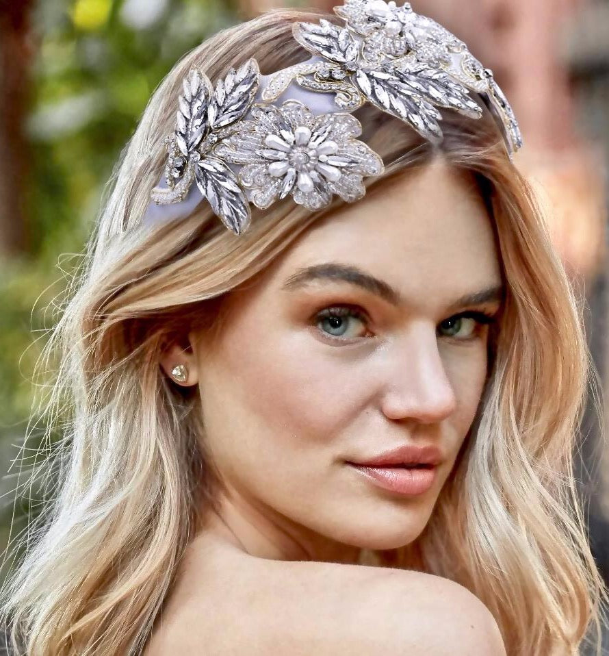 Wedding Hair Accessories - Pearl and Crystal Oversized Bridal Headband