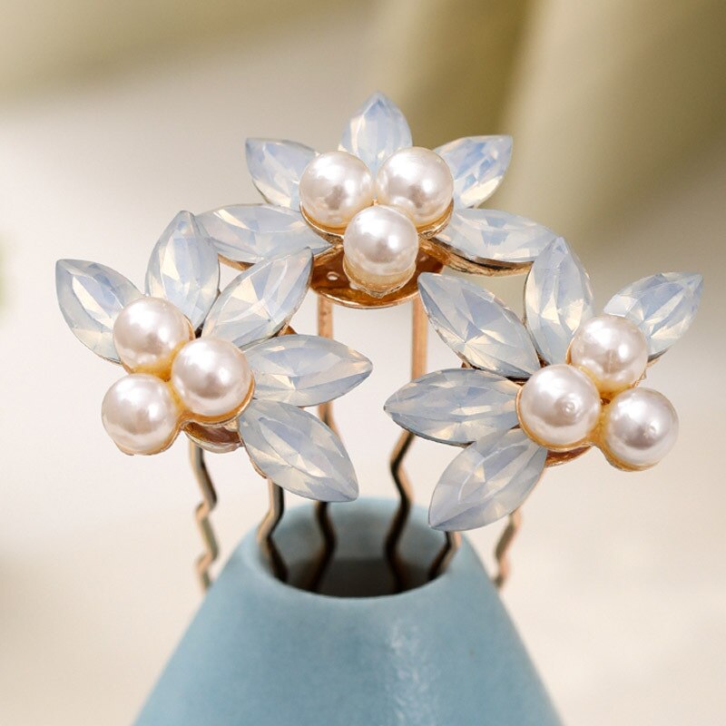 Wedding Hair Accessories -  Pearl and Opal Bridal Hair Pins