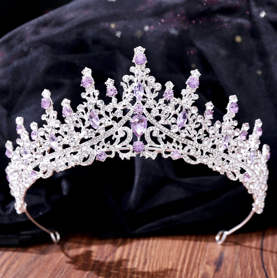 Wedding Hair Accessories - Purple Baroque Bridal Tiara