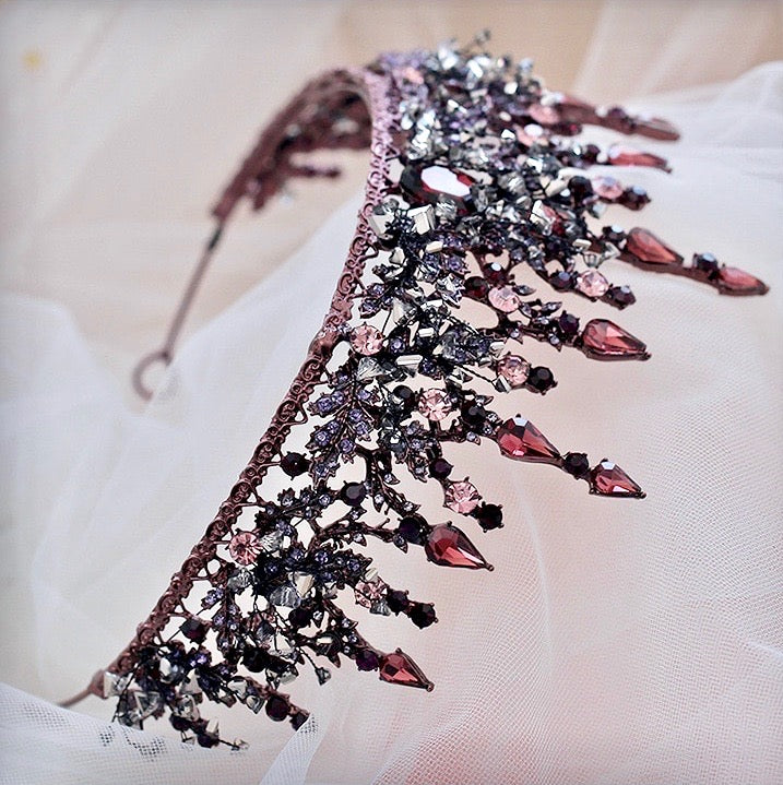 Wedding Hair Accessories - Victorian Gothic Red Bridal Tiara