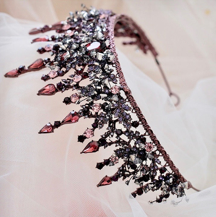 Wedding Hair Accessories - Victorian Gothic Red Bridal Tiara