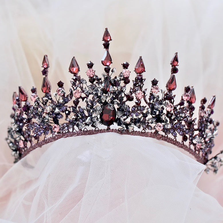 Wedding Hair Accessories - Victorian Gothic Red Bridal Tiara