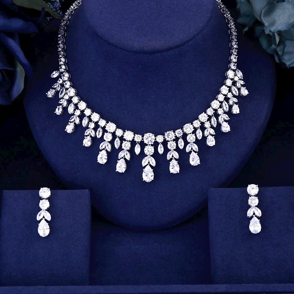 Cubic zirconia bridal necklace shop