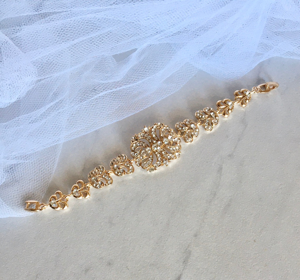 Wedding Jewelry - Cubic Zirconia Bridal Bracelet - Available in Silver and Gold