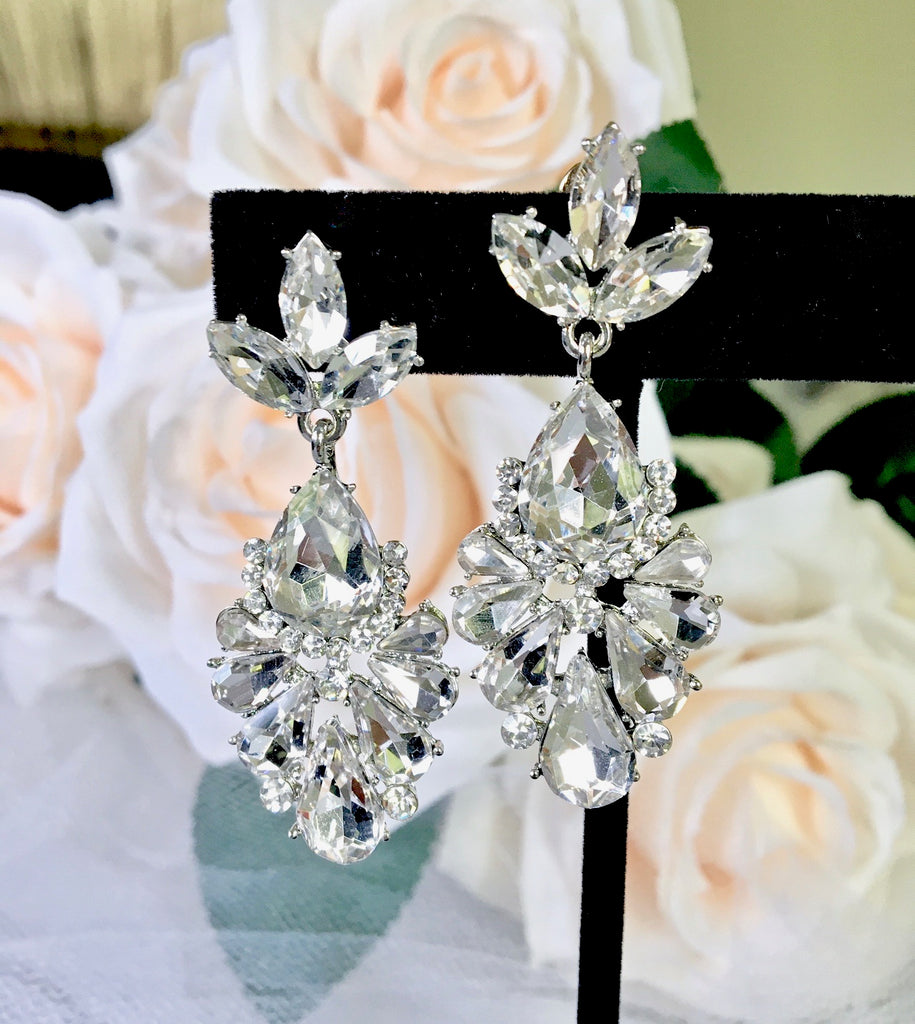 Wedding Jewelry - Rhinestone Bridal Earrings - Available in Gold and Silver