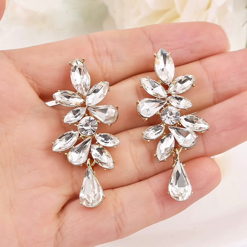 Wedding Jewelry - Rhinestone Bridal Earrings - Available in Silver and Gold
