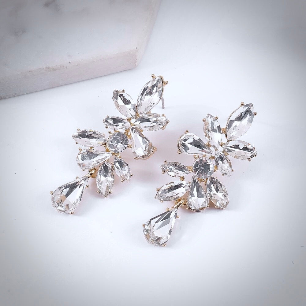 Wedding Jewelry - Rhinestone Bridal Earrings - Available in Silver and Gold