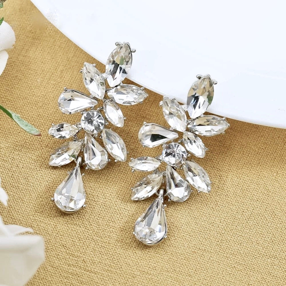 Wedding Jewelry - Rhinestone Bridal Earrings - Available in Silver and Gold