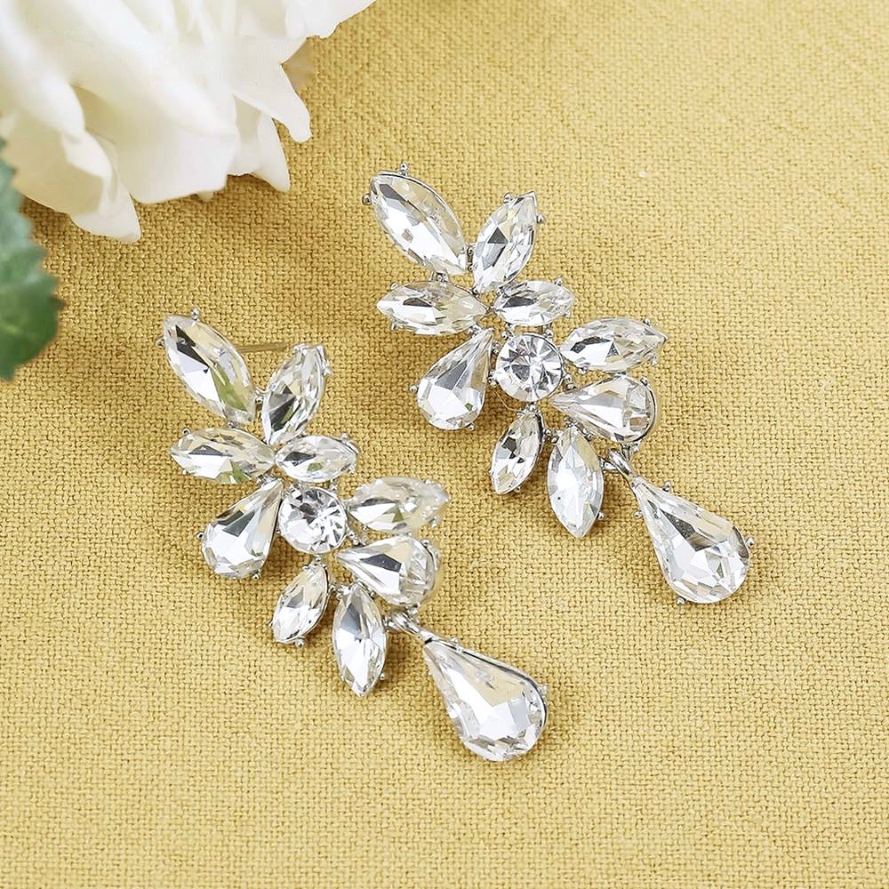 Wedding Jewelry - Rhinestone Bridal Earrings - Available in Silver and Gold