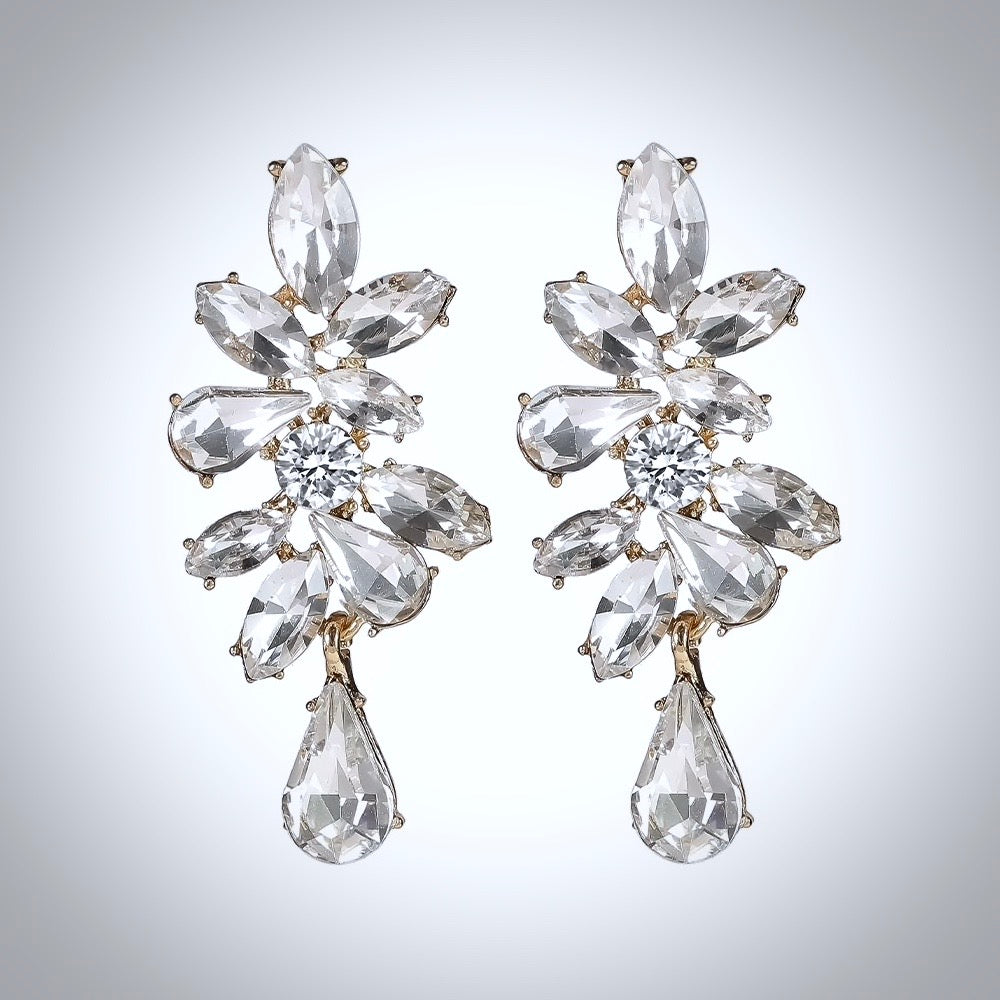 Wedding Jewelry - Rhinestone Bridal Earrings - Available in Silver and Gold