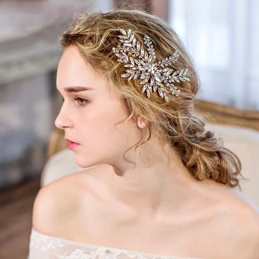 Wedding Hair Accessories - Crystal Bridal Hair Clip - Available in Silver, Rose Gold and Yellow Gold