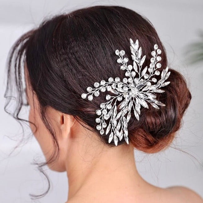 Wedding Hair Accessories - Crystal Bridal Hair Clip - Available in Silver, Rose Gold and Yellow Gold
