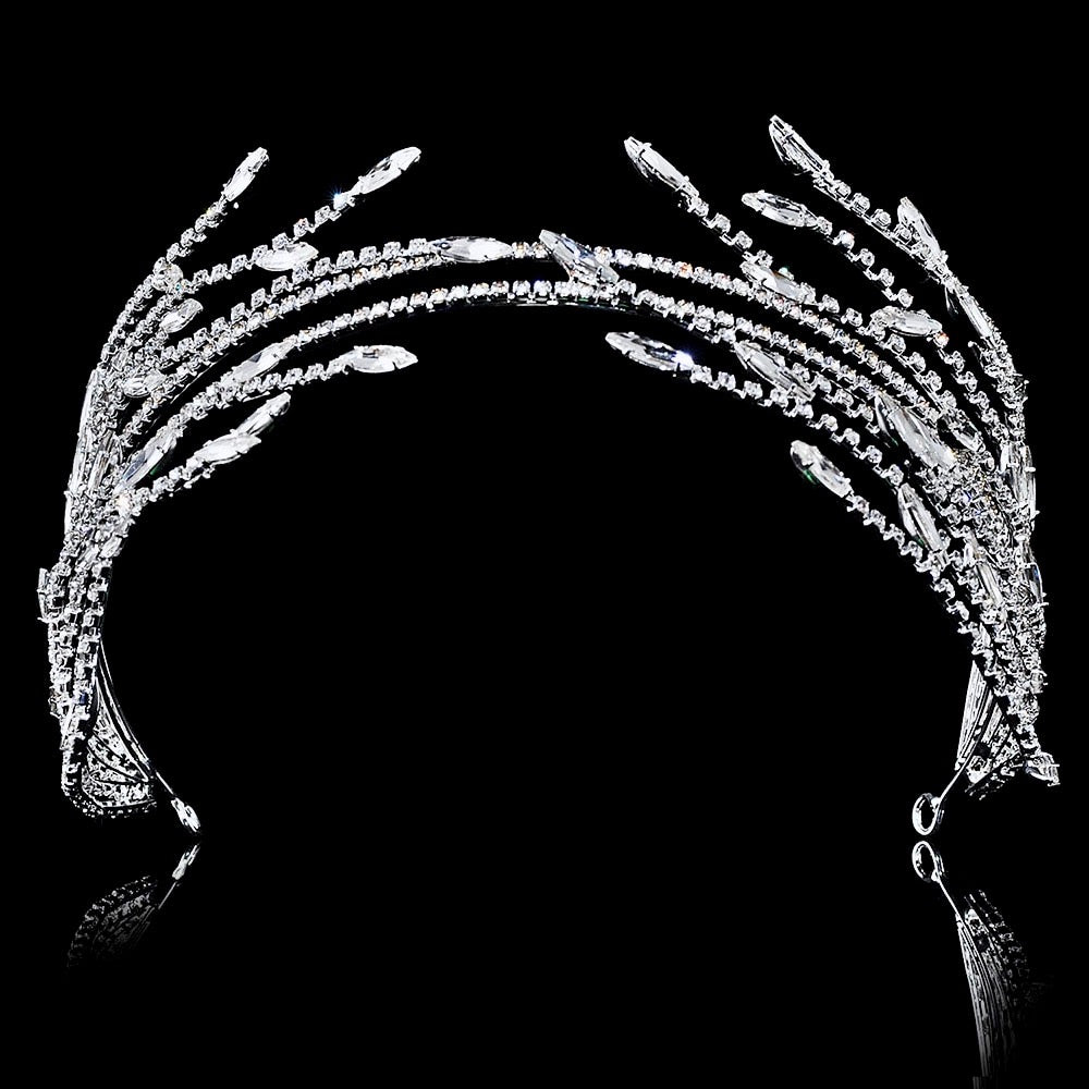 Wedding Hair Accessories - Crystal Bridal Headdress - Available in Silver and Yellow Gold