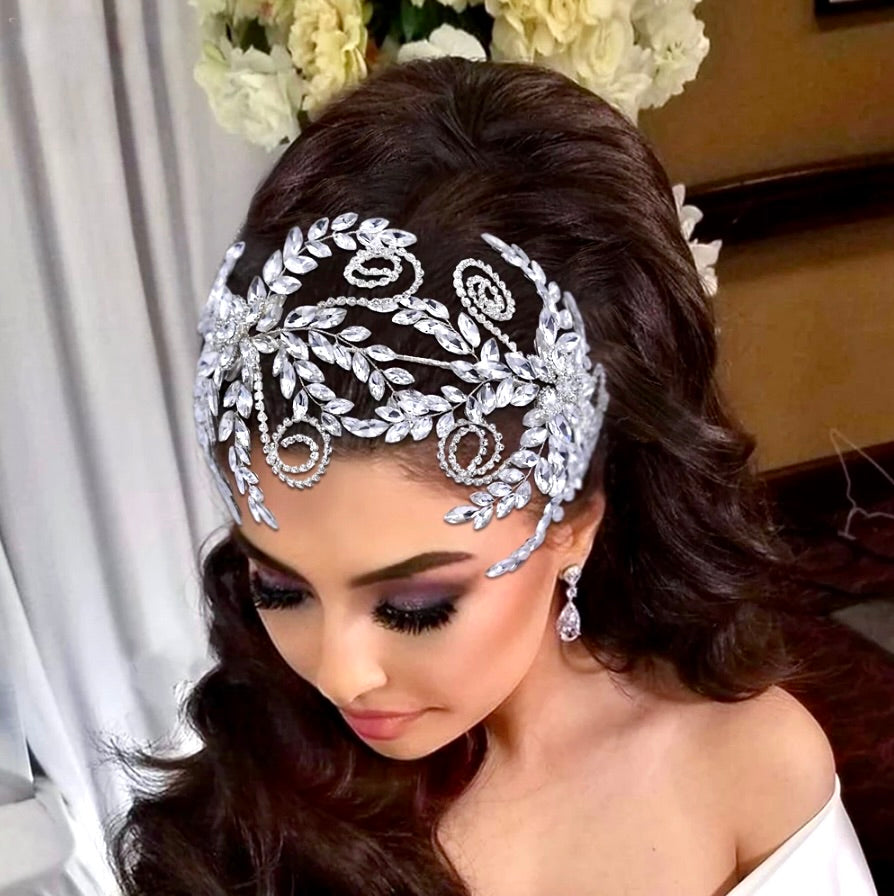Wedding Hair Accessories - Silver Crystal Bridal Headdress