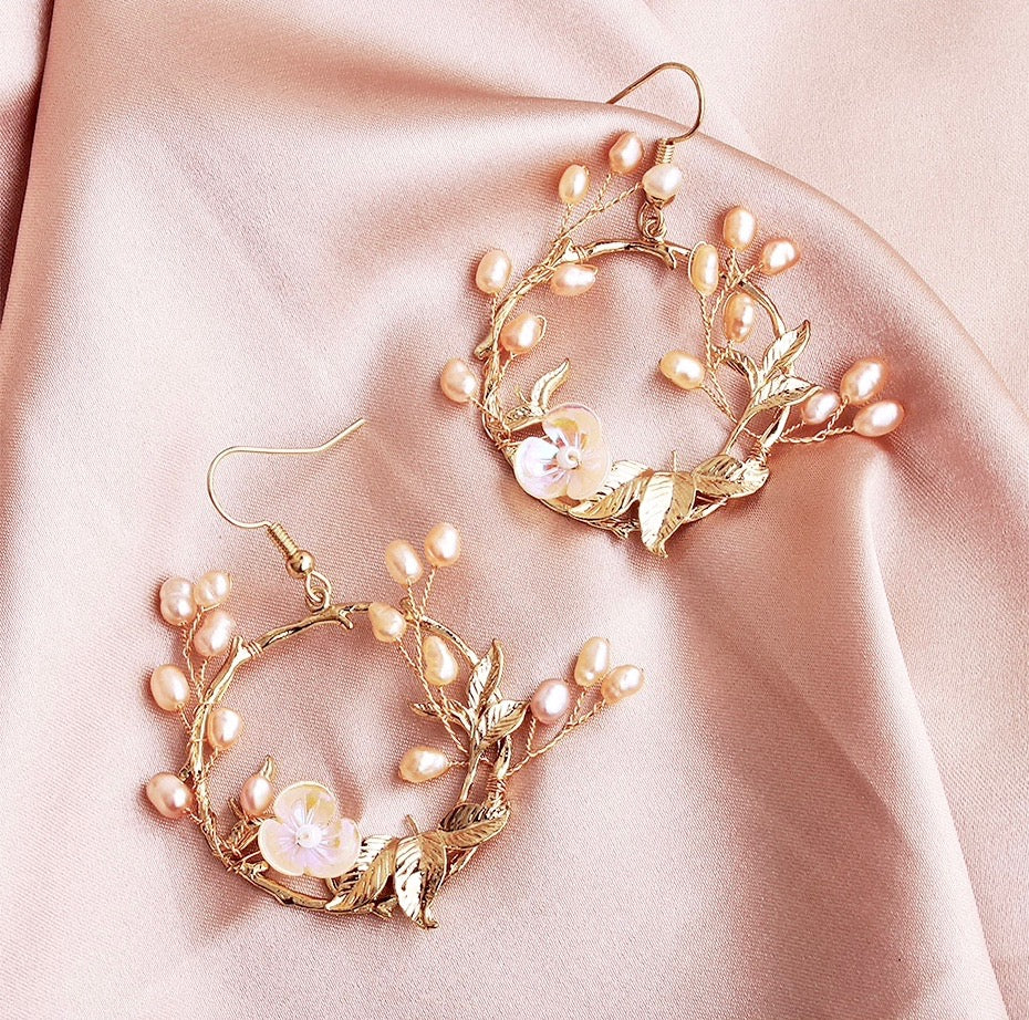 Pearl Wedding Jewelry - Romantic Freshwater Pearl Bridal Earrings