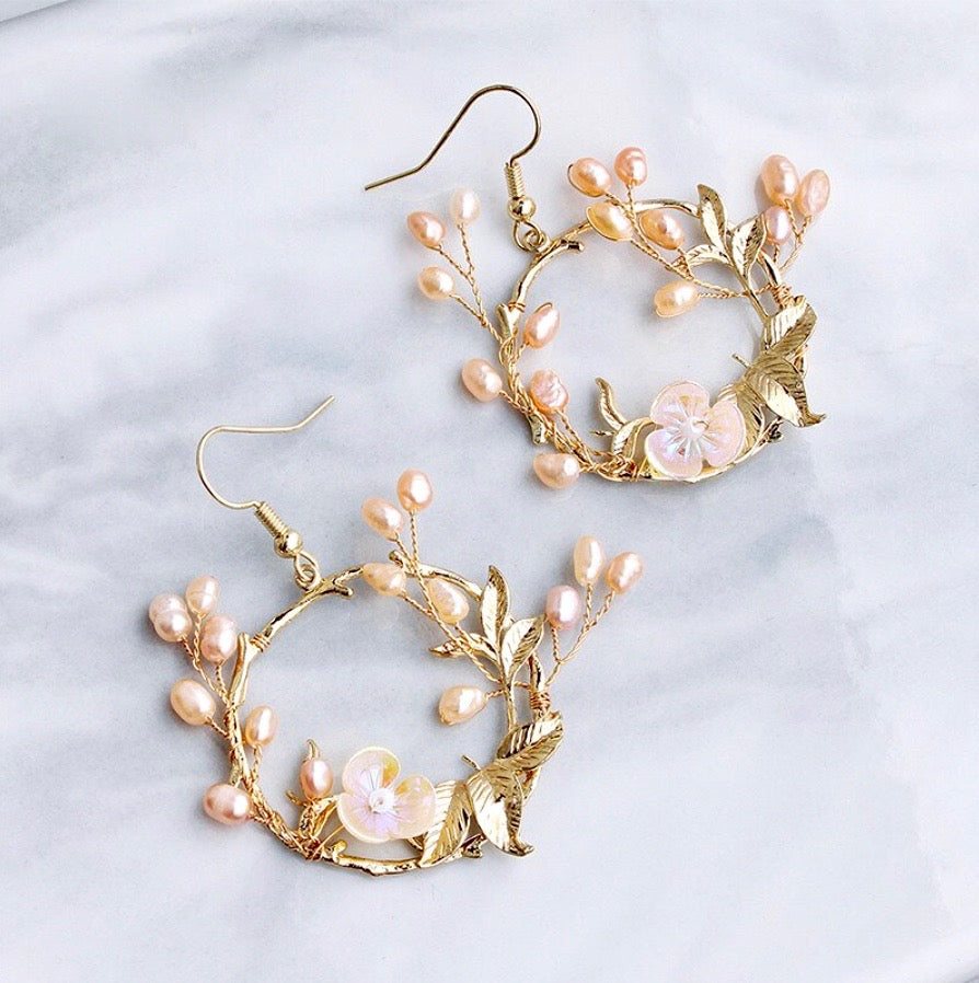 Pearl Wedding Jewelry - Romantic Freshwater Pearl Bridal Earrings