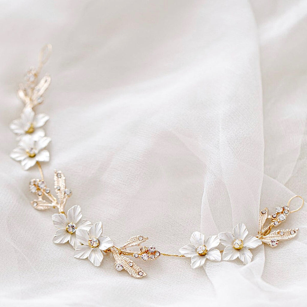 Wedding Hair Accessories - Romantic Floral Bridal Headband / Vine