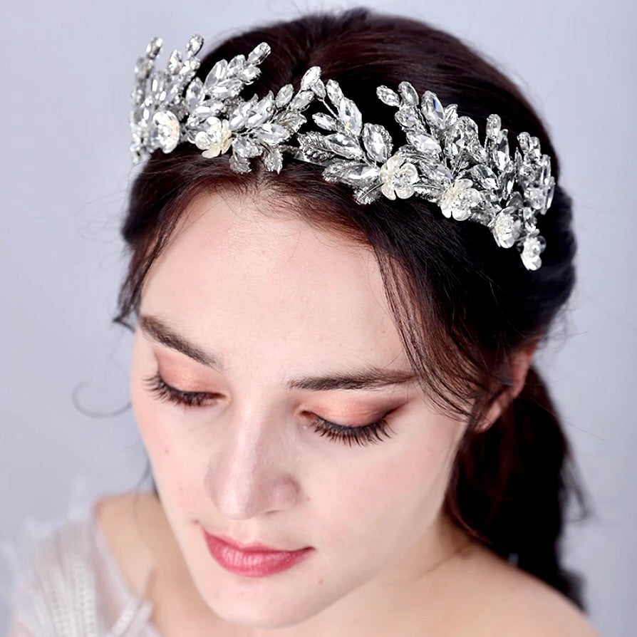 Wedding Hair Accessories - Silver Crystal Bridal Headband / Tiara