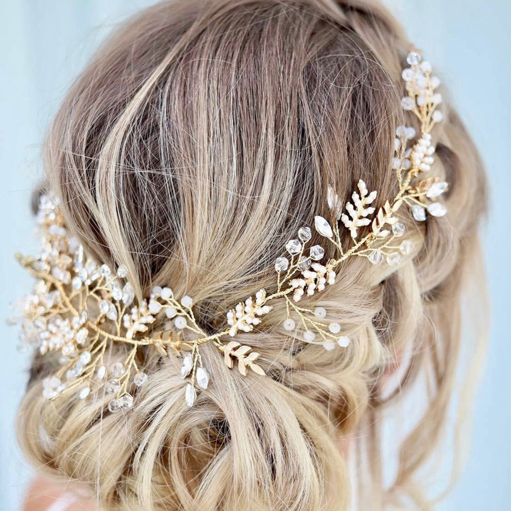 Wedding Hair Accessories - Romantic Pearl Bridal Headband - Available in Gold and Silver
