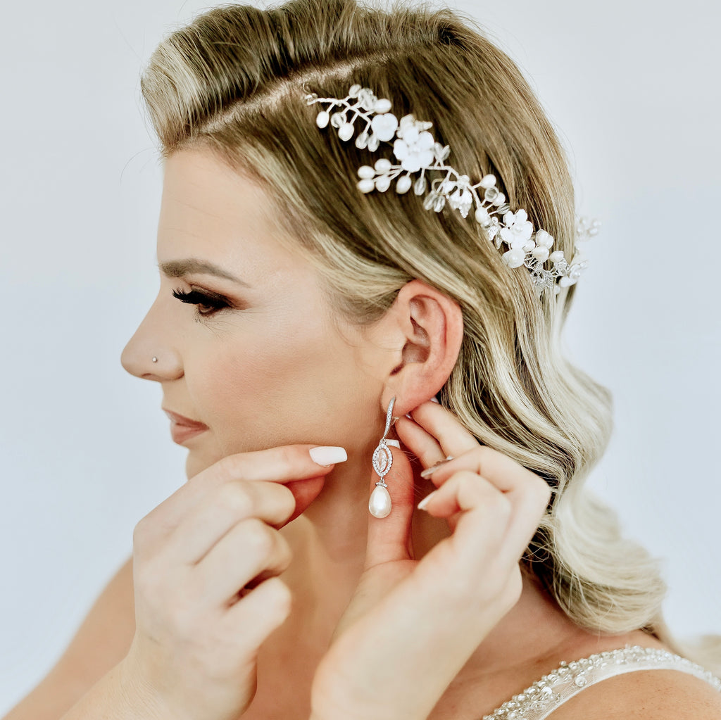 Wedding Hair Accessories - Freshwater Pearl and Crystal Bridal Headband - Available in Gold and Silver