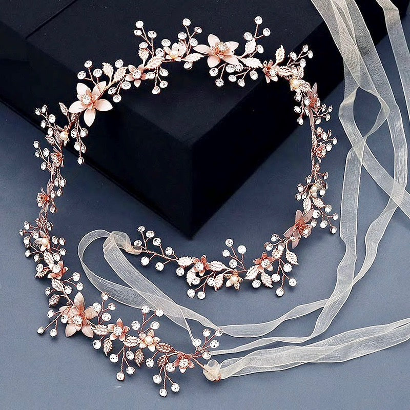 Wedding Accessories - Bohemian Rose Gold Bridal Belt/Sash