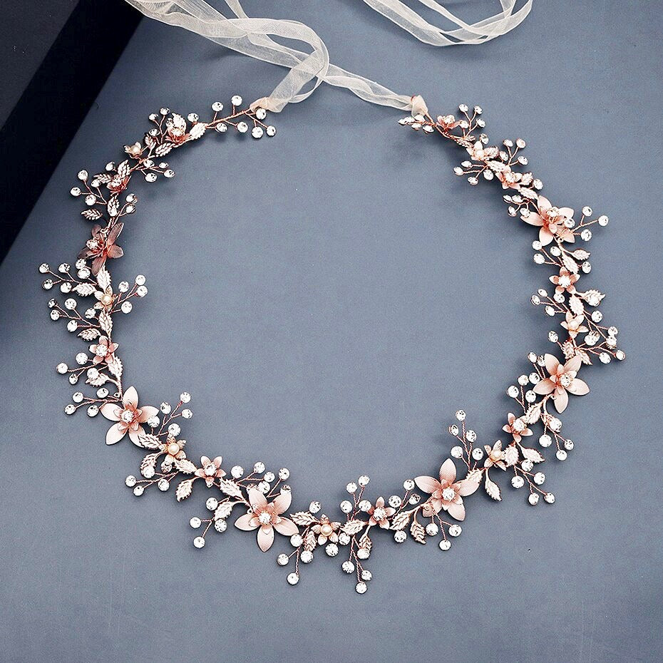 Wedding Accessories - Bohemian Rose Gold Bridal Belt/Sash