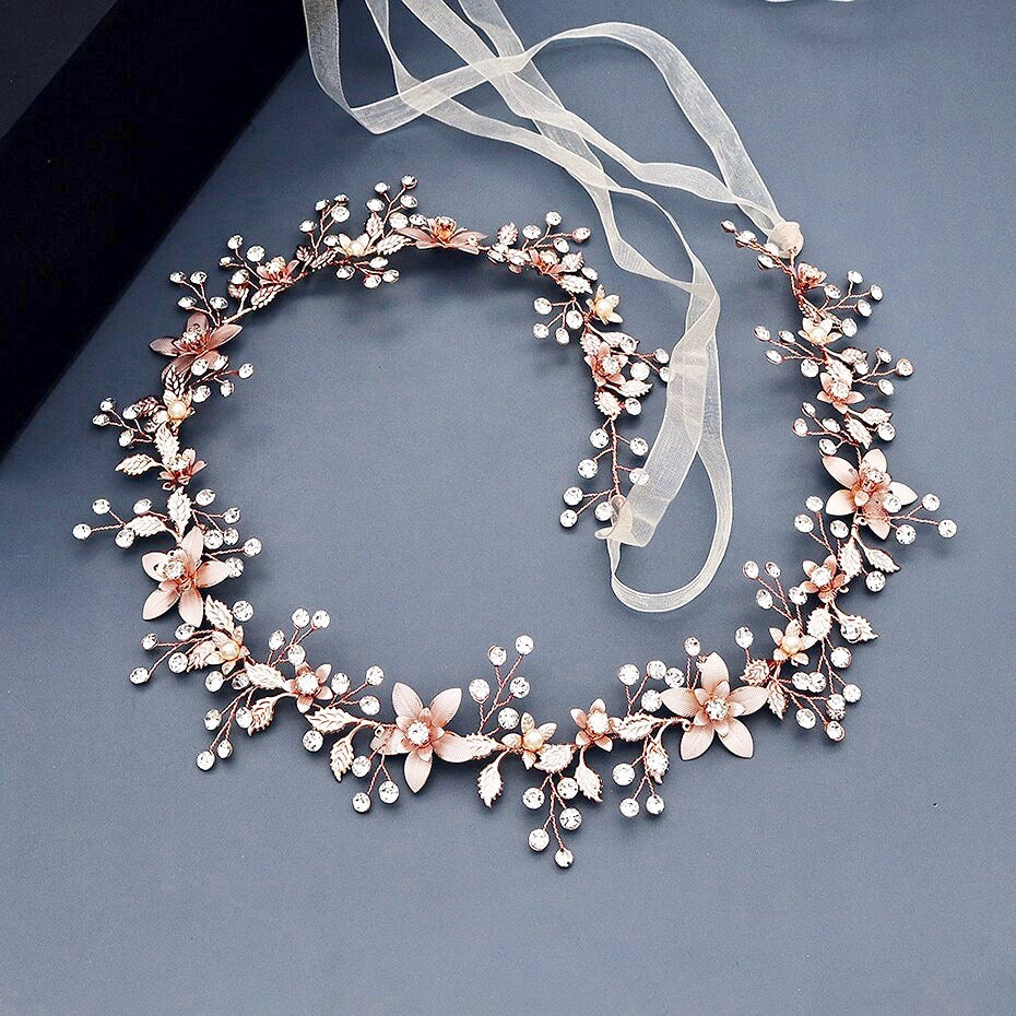 Wedding Accessories - Bohemian Rose Gold Bridal Belt/Sash