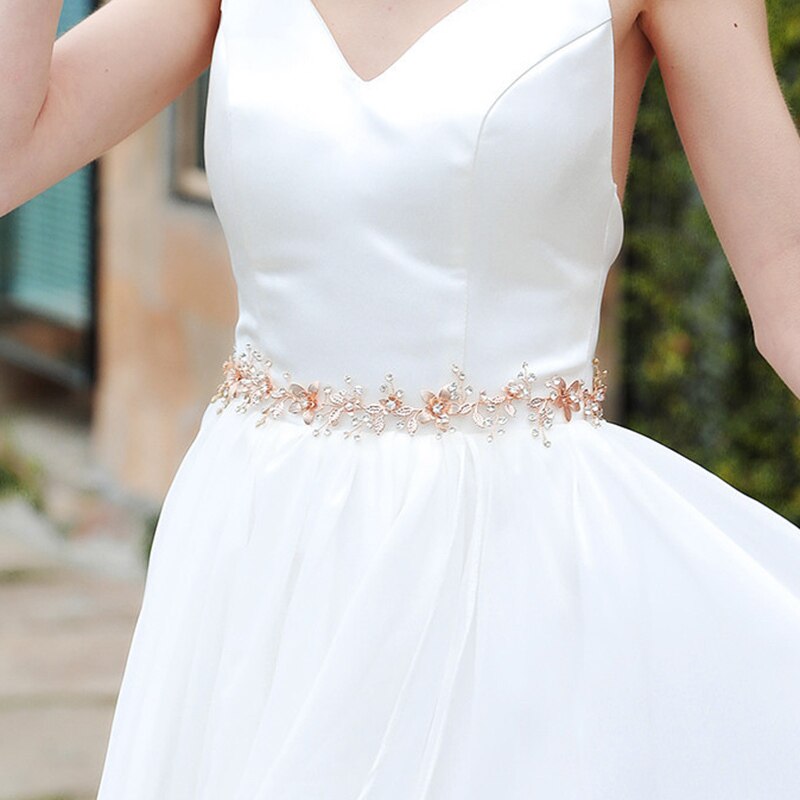 Blets for Women Pearl Rhinestone Bridal Belts Elastic Belt Wedding Dress  Belt Bridesmaid Sash Women White Dress Accessories