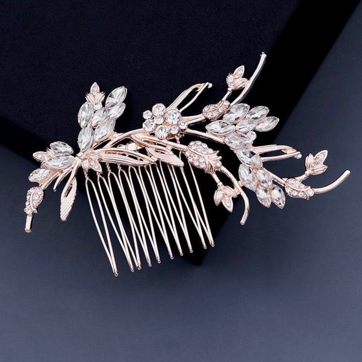 Wedding Hair Accessories - Rose Gold Bridal Hair Comb