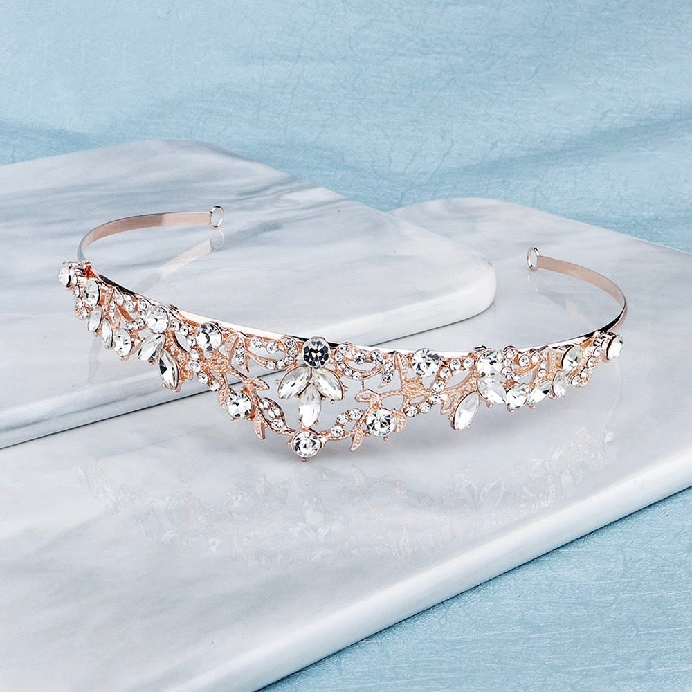 Wedding Hair Accessories - Rose Gold Bridal Tiara