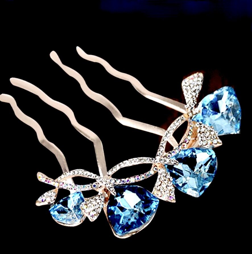 Wedding Hair Accessories - Rose Gold CZ Bridal Hair Comb - More Colors