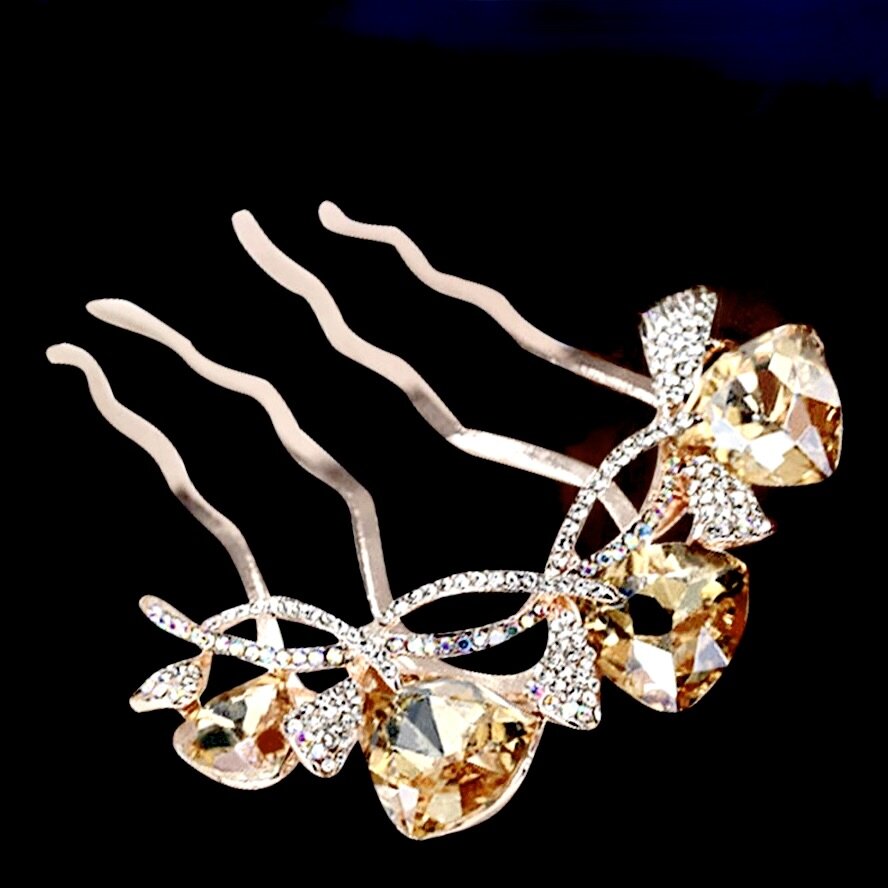 Wedding Hair Accessories - Rose Gold CZ Bridal Hair Comb - More Colors