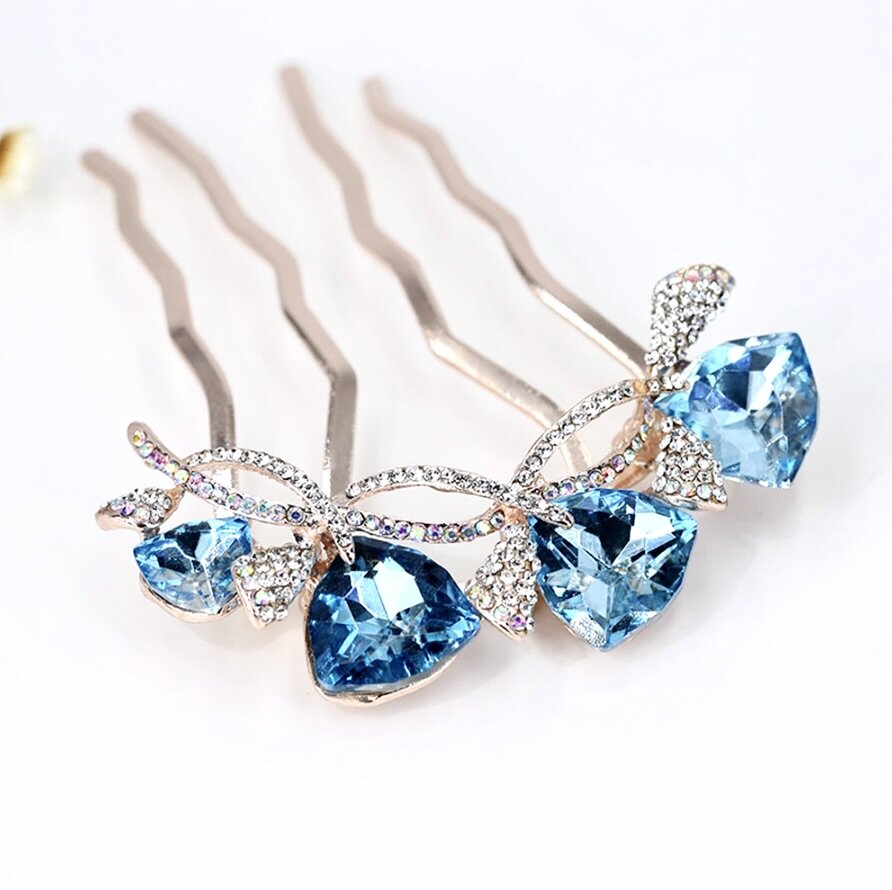 Wedding Hair Accessories - Rose Gold CZ Bridal Hair Comb - More Colors