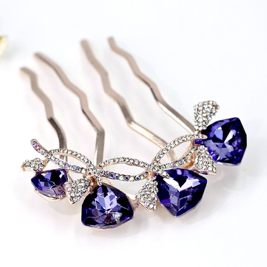 Wedding Hair Accessories - Rose Gold CZ Bridal Hair Comb - More Colors