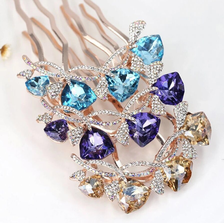 Wedding Hair Accessories - Rose Gold CZ Bridal Hair Comb - More Colors